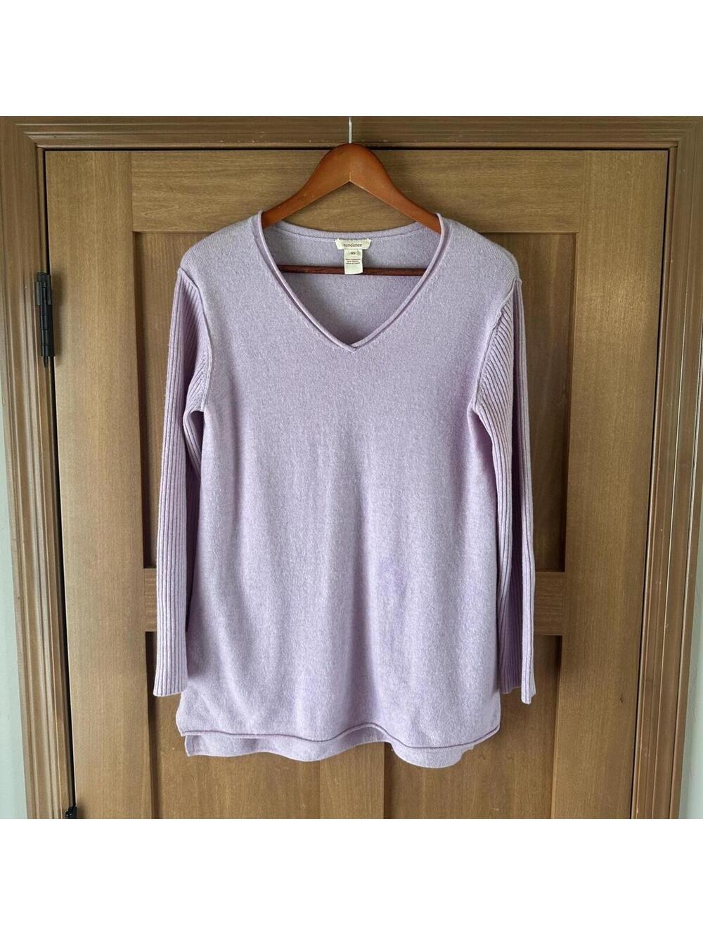 Sundance 100% Cashmere Lavender Purple V-neck Pullover Sweater Women’s size XS